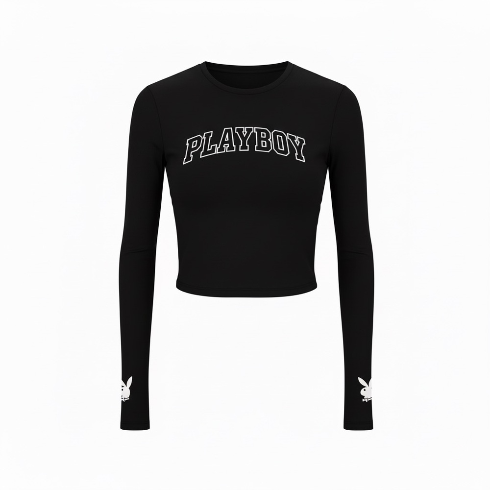 PLAYBOY Black Long Sleeve Top